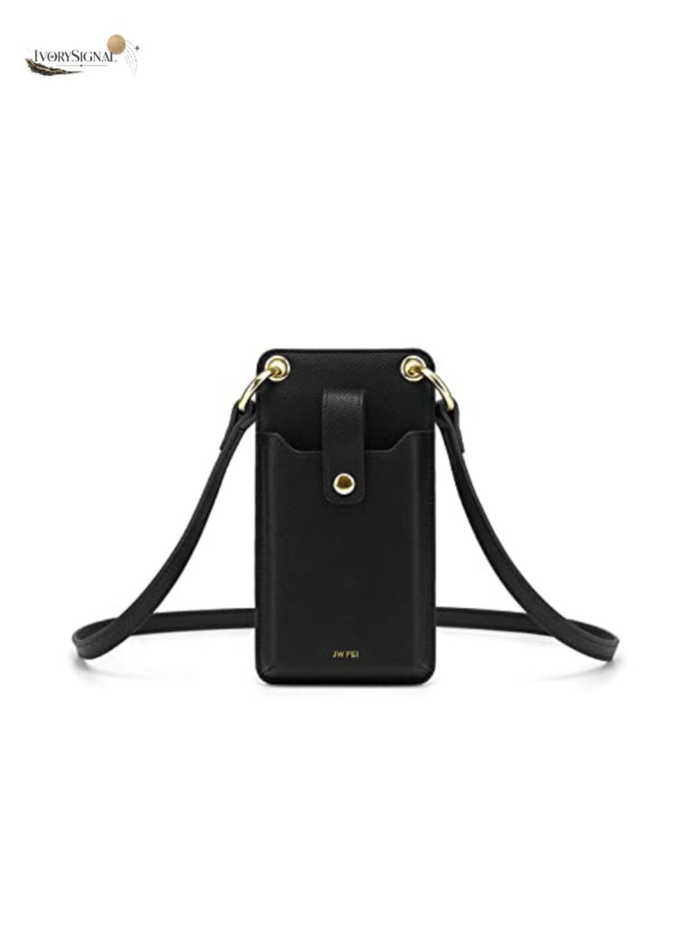 Vegan Leather Crossbody Phone Bag with Gold Hardware, Magnetic Closure,